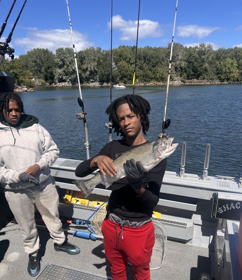 A rainbow trout caught while fishing