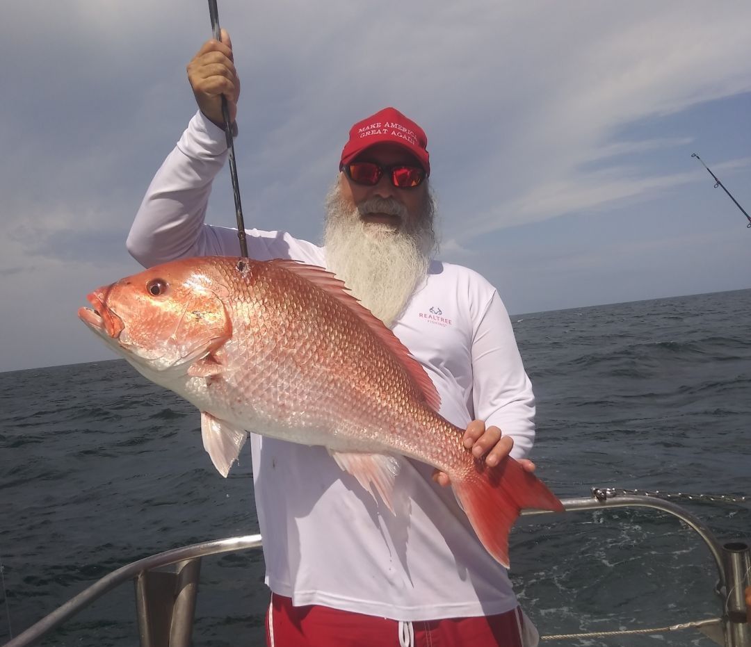 Red snapper caught during offshore fishing trip