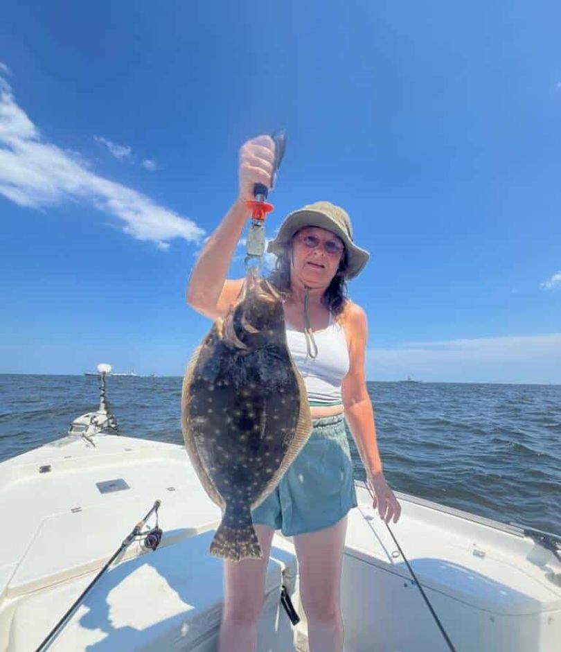 Summer flounder caught while fishing