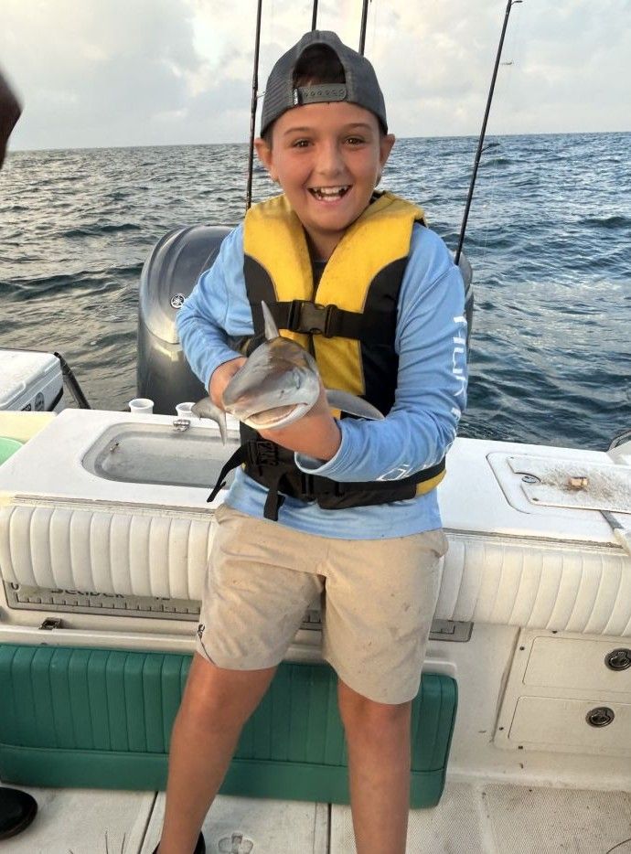 Fresh caught fish being displayed on fishing boat deck over open ocean water