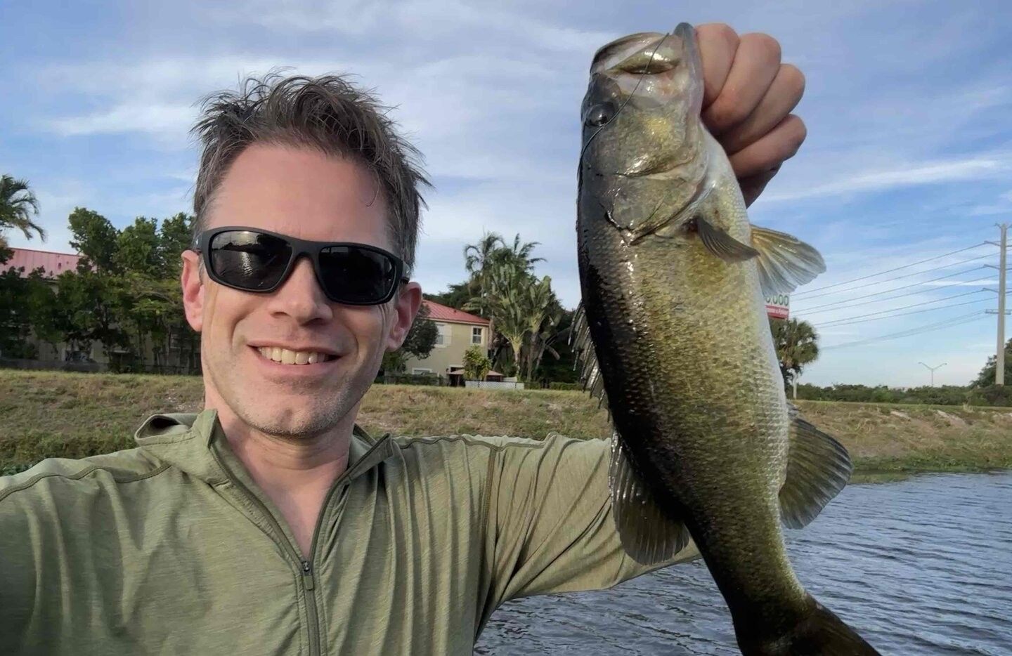A Largemouth Bass caught while fishing