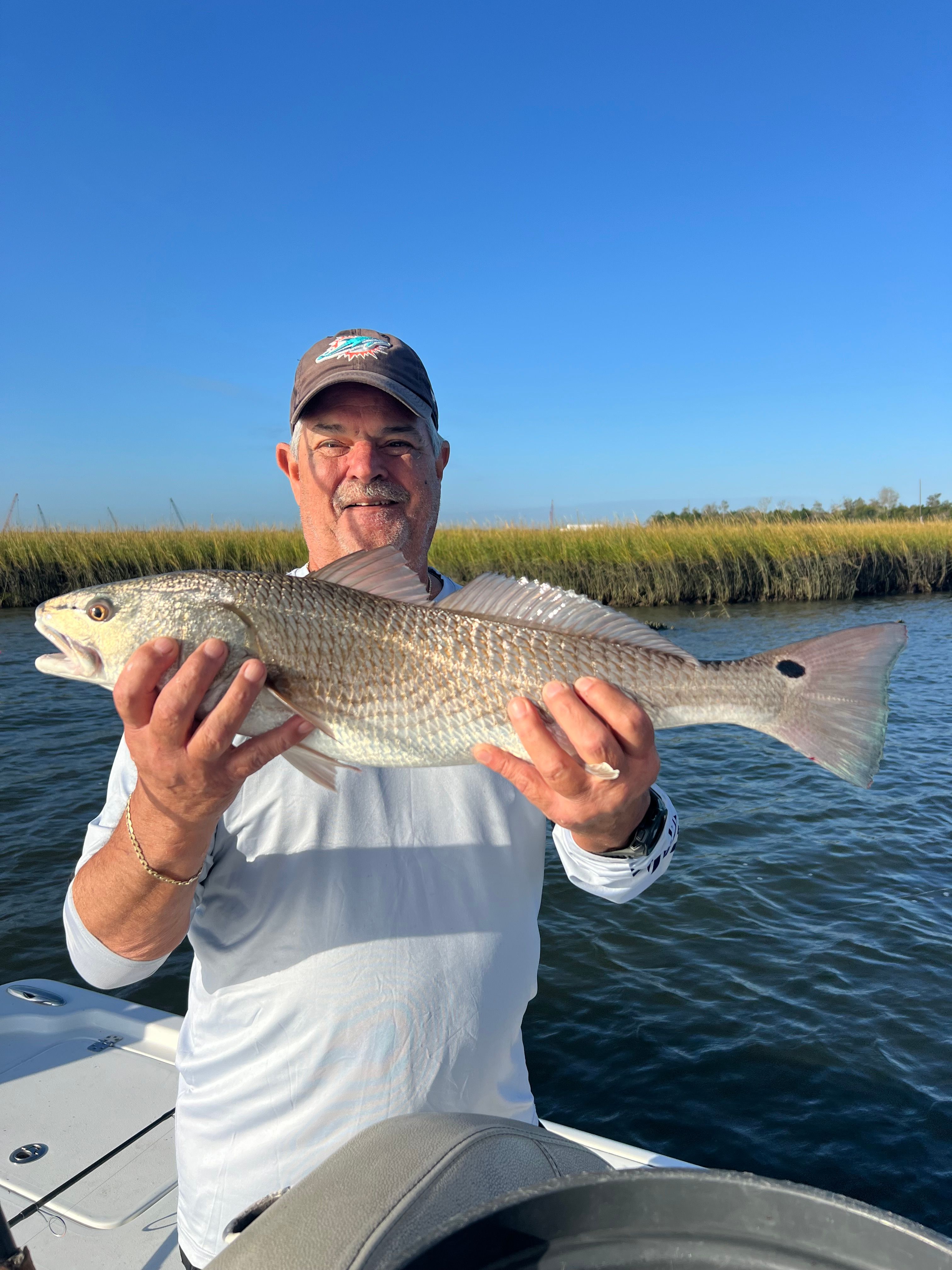 A single redfish, 29 inches long, caught fishing