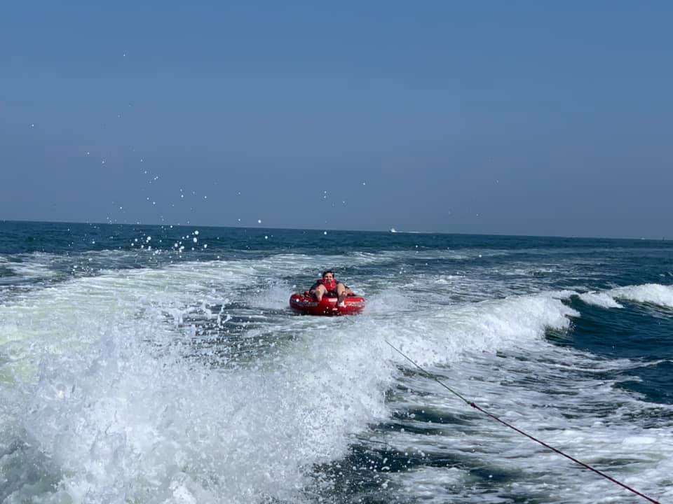A person fishing in an unspecified location
