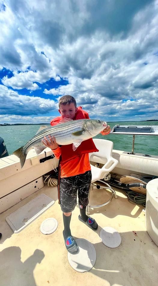 Striped bass caught fishing