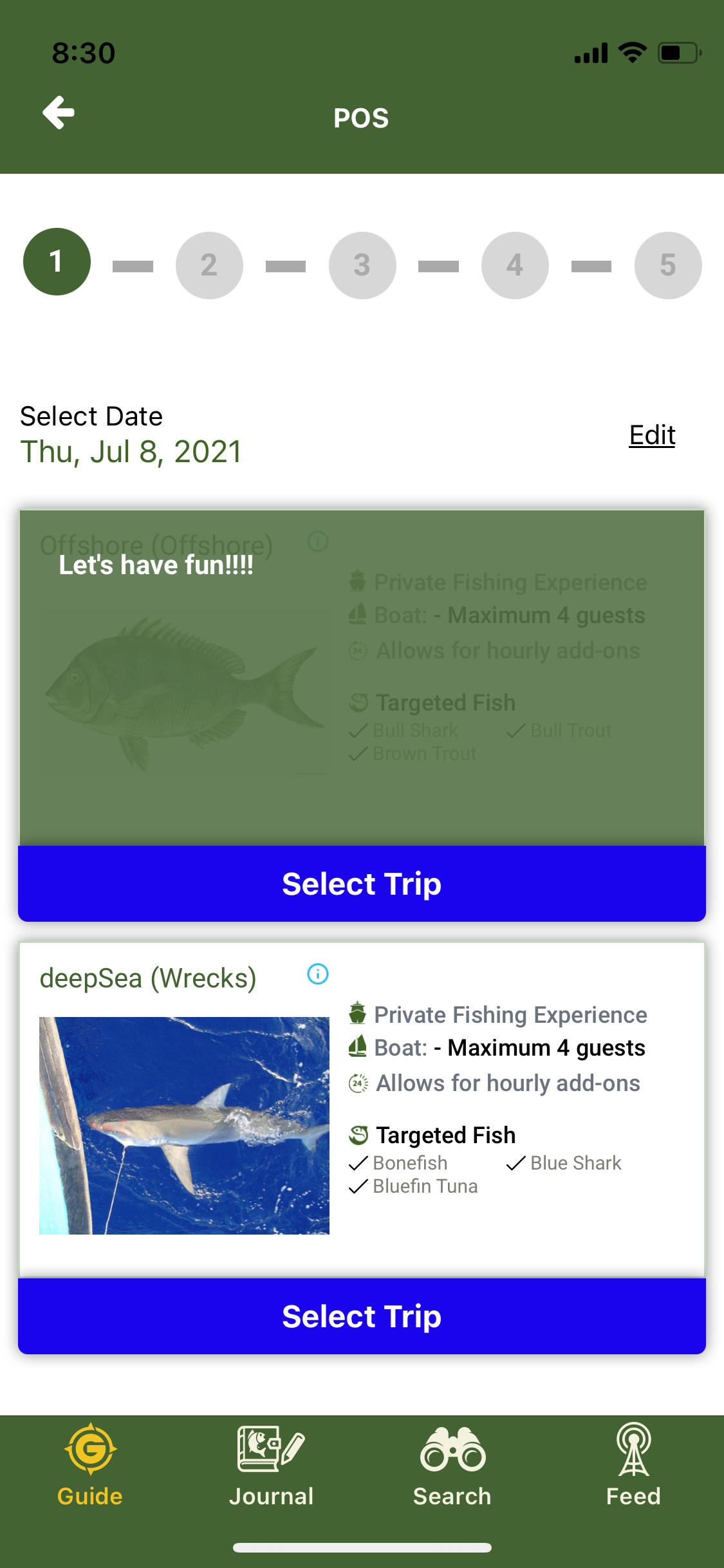 Fishing in an unknown location