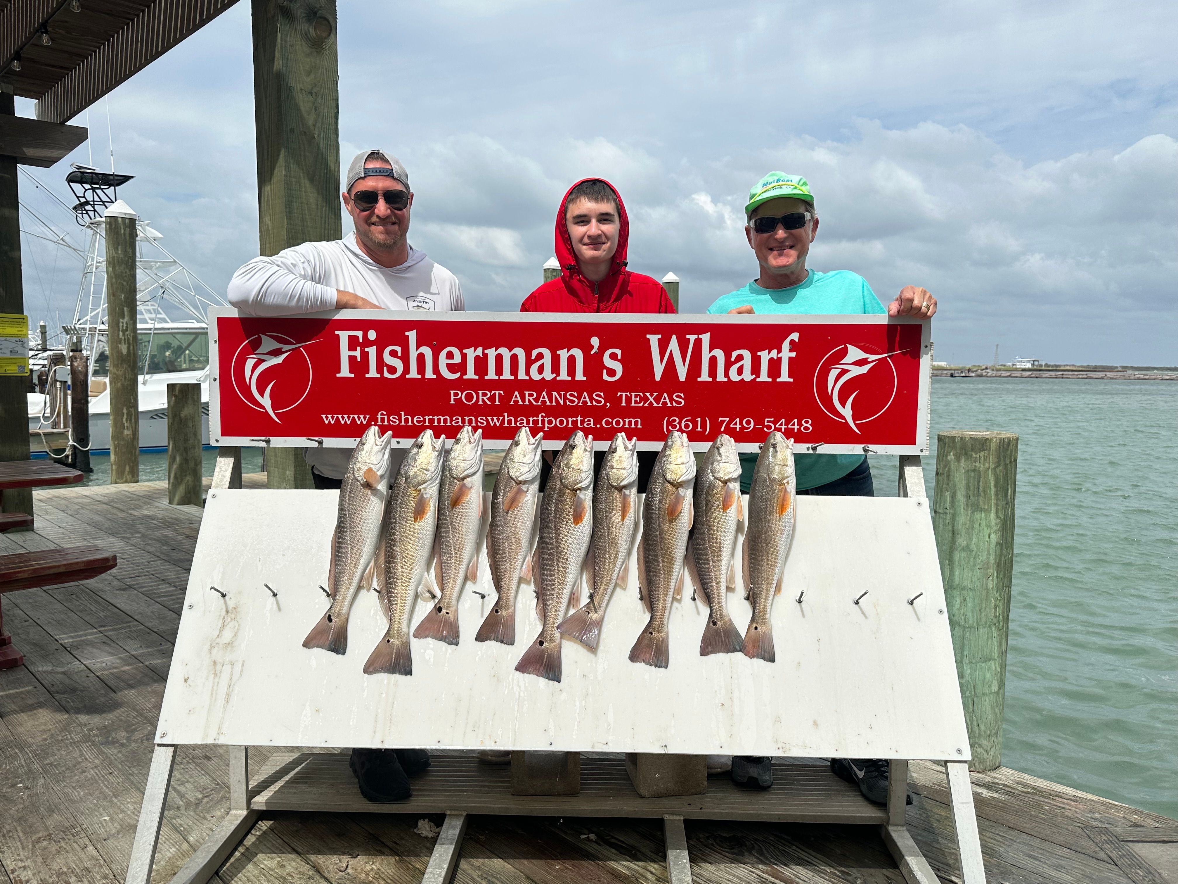 7 redfish caught while fishing