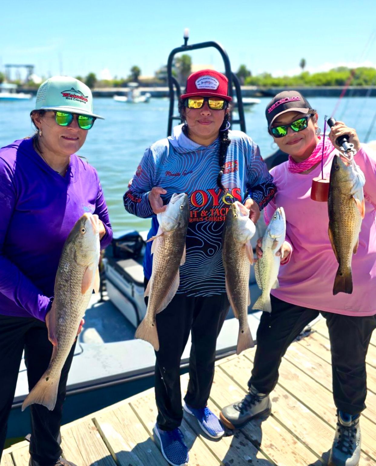 Redfish, Spotted Weakfish and 4 fish caught while fishing
