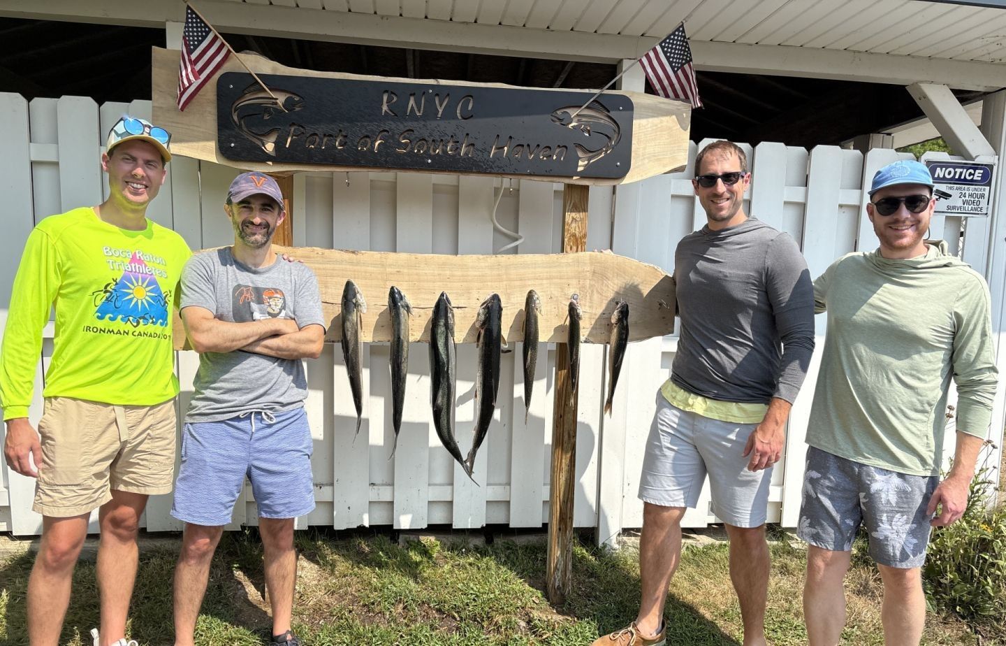 4 anglers fishing on the water