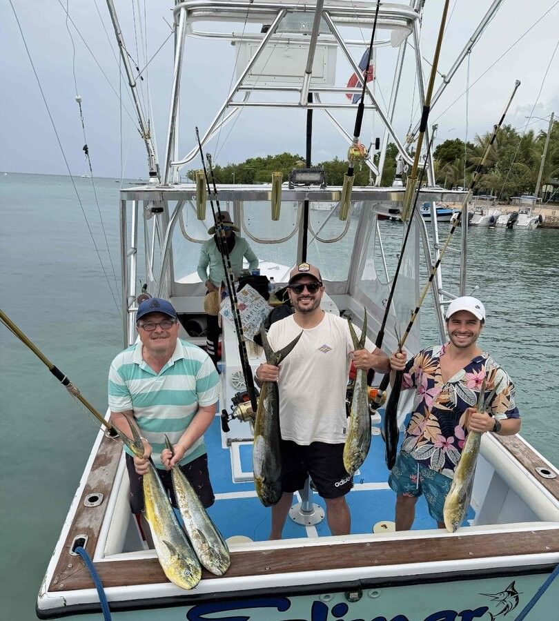 Three anglers fishing at an unknown location