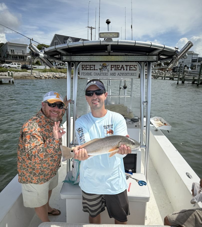 A pair of anglers fishing in an unknown location