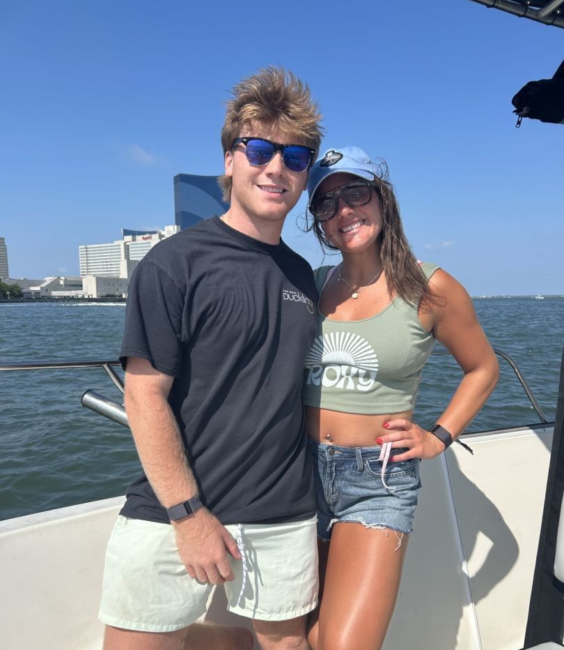 Two anglers fishing in unknown location