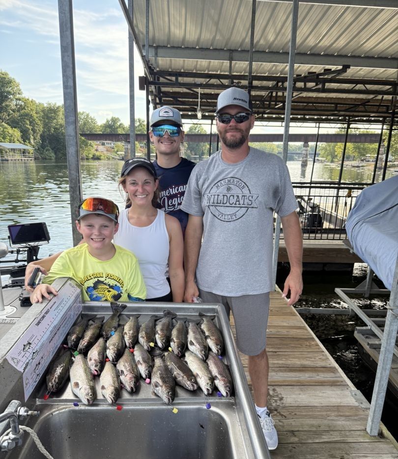 Four anglers fishing in unknown location