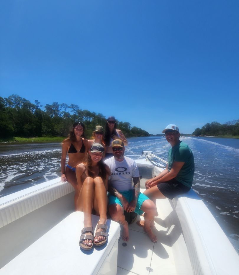 A group of 6 people fishing at an undisclosed location