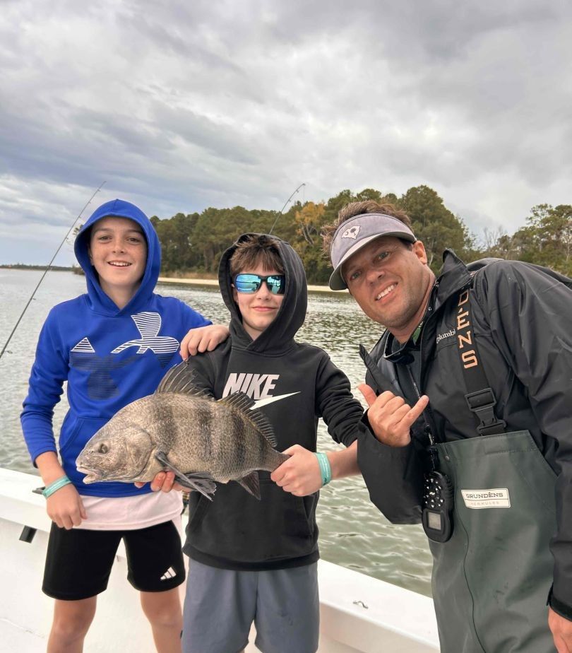 A black drum fish caught during a fishing trip