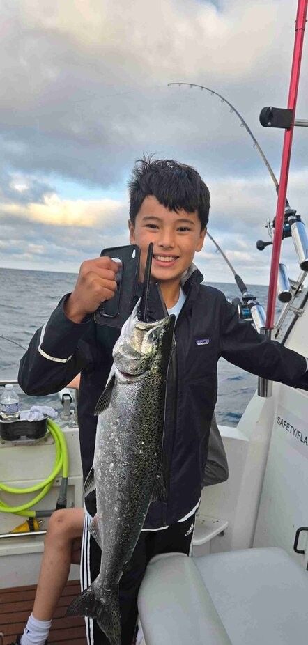 Coho salmon fishing in unknown location