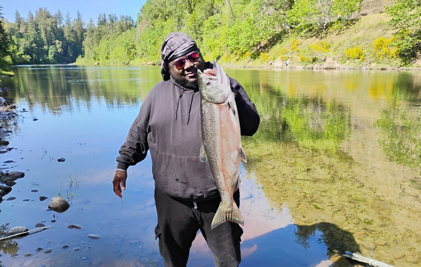 Coho salmon caught while fishing