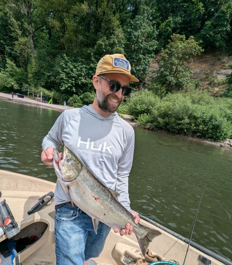 Coho salmon caught while fishing