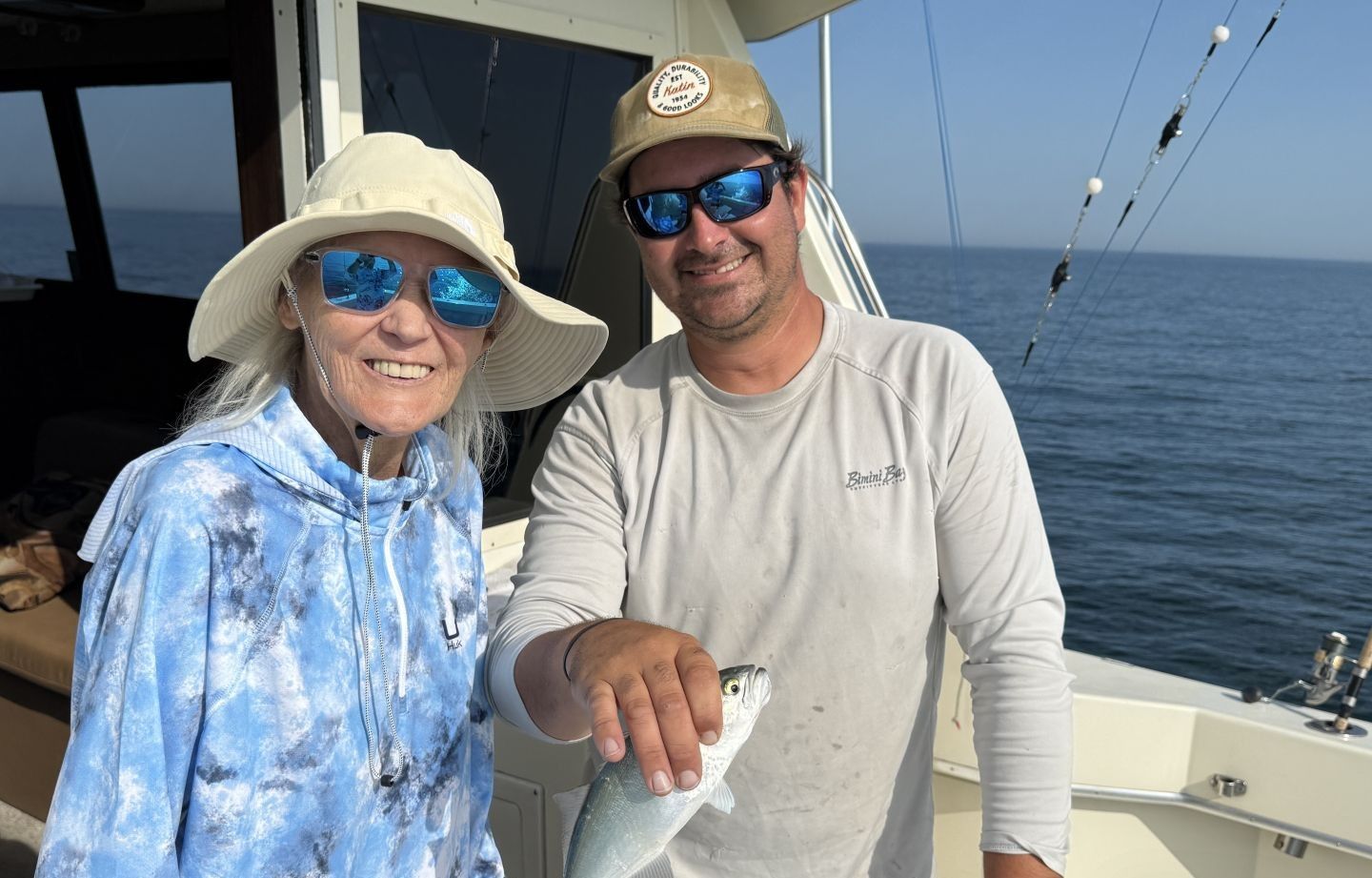 Couple fishing outdoors