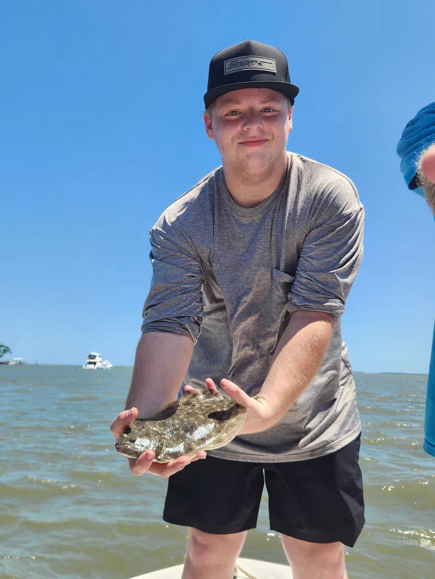One person fishing at unknown location
