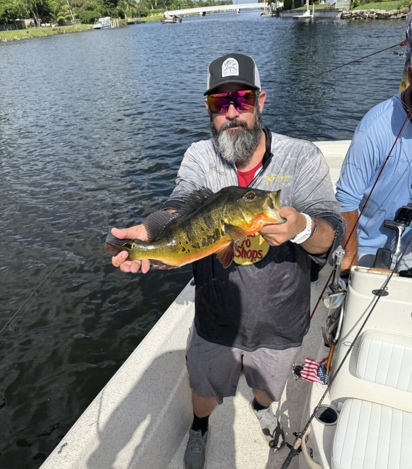 A person fishing in an unknown location