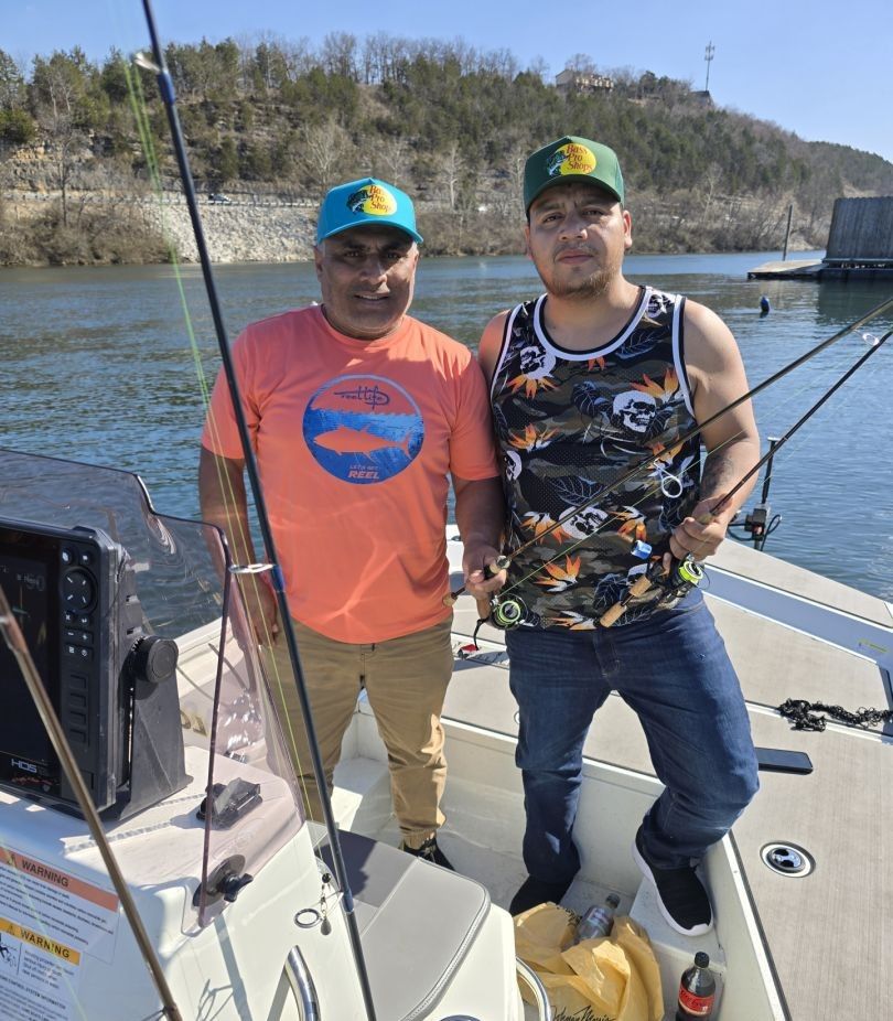 Fishing adventure with two people at unknown location