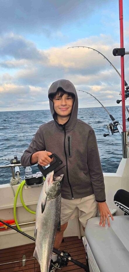 Chinook salmon caught while fishing