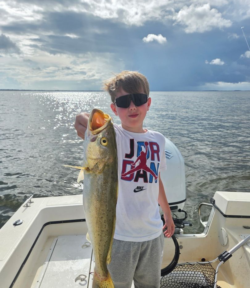 Lone angler fishing on the water