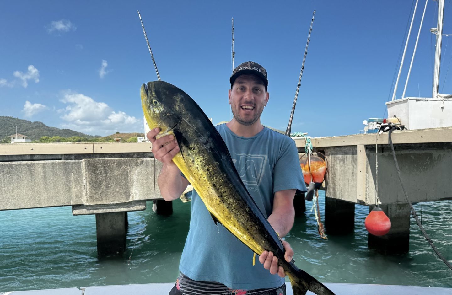 Lone angler fishing in unknown location