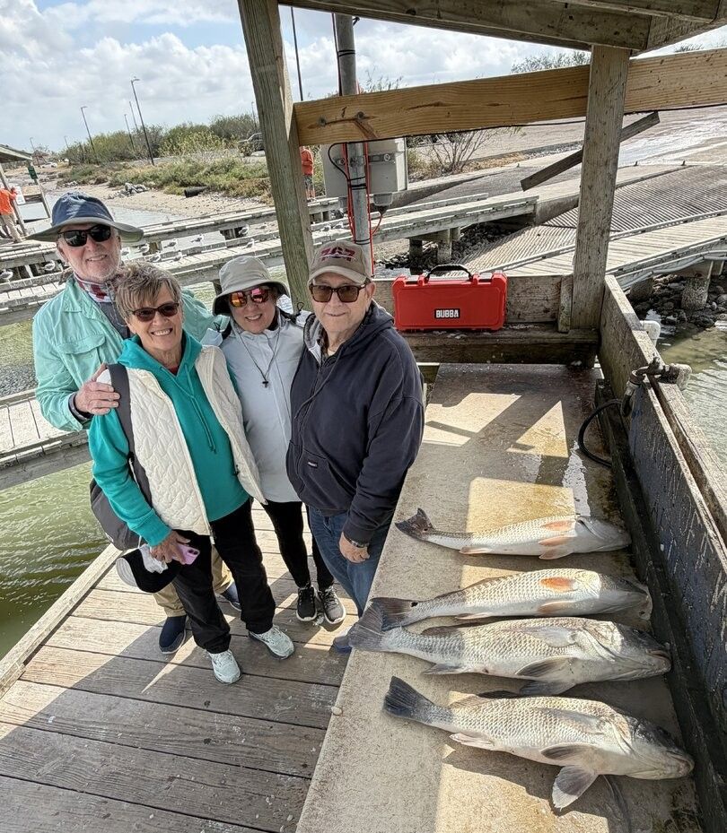 3 fish caught while fishing with 4 people