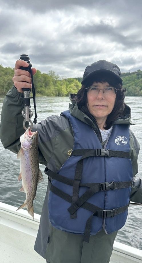 A single rainbow trout caught while fishing