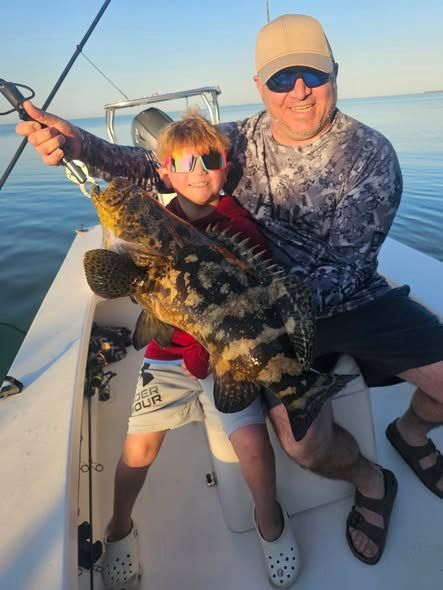 Goliath grouper caught during offshore fishing trip