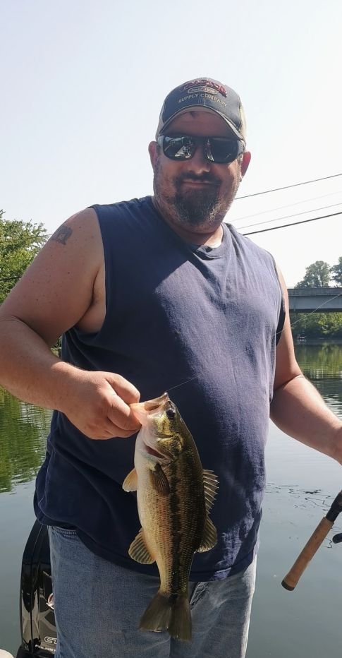 Largemouth bass caught while fishing