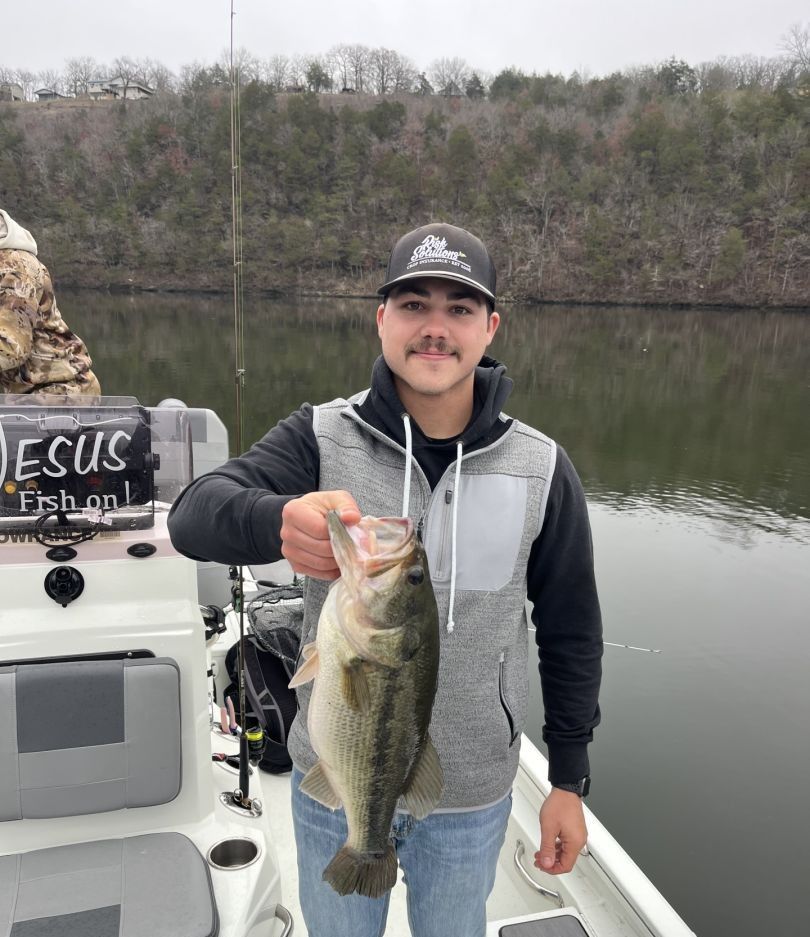 Largemouth bass caught while fishing