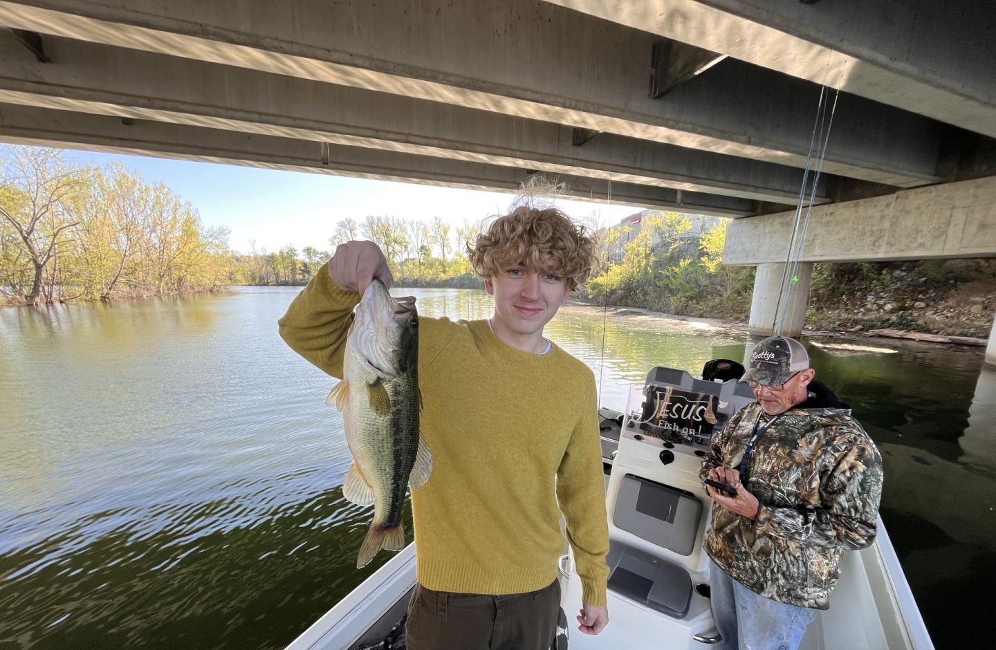 Largemouth bass caught while fishing