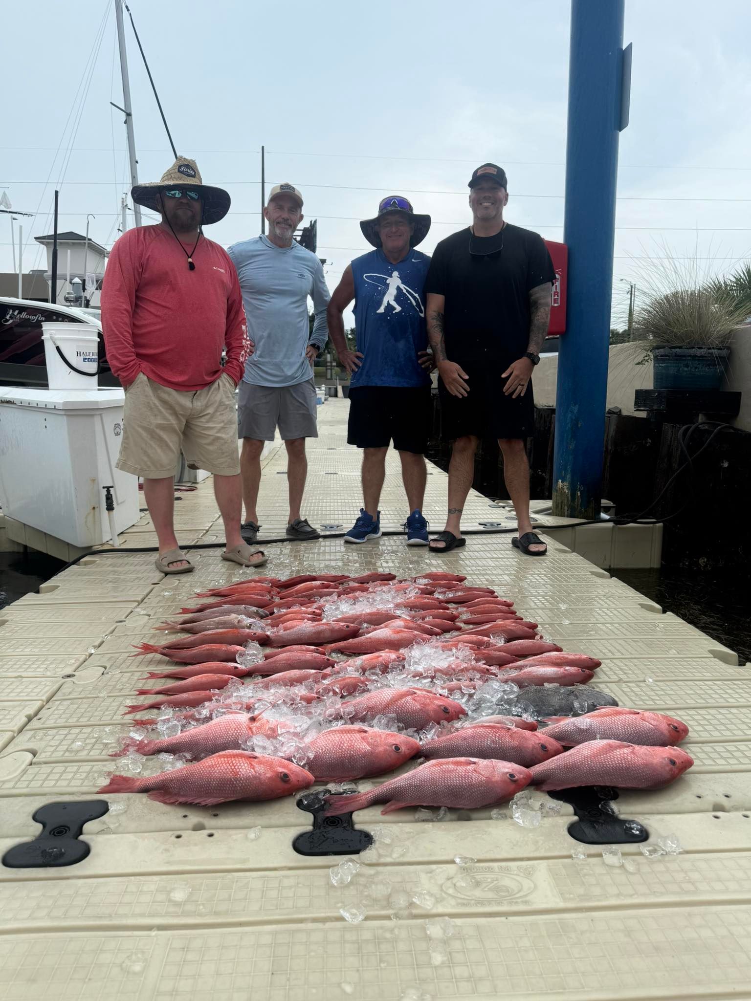 Four anglers fishing in an unknown location
