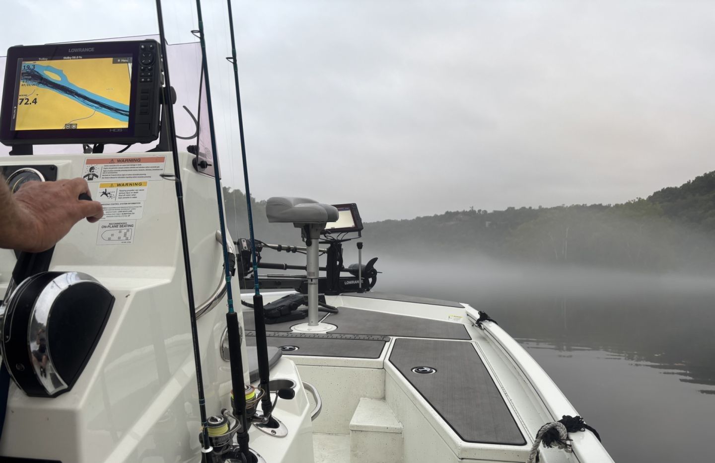 A scenic fishing trip at an unknown location.