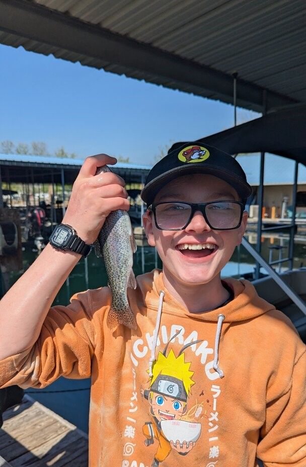 Rainbow trout caught while fishing outdoors