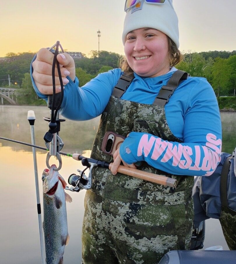 Rainbow trout catch displayed on fishing boat during outdoor fishing trip
