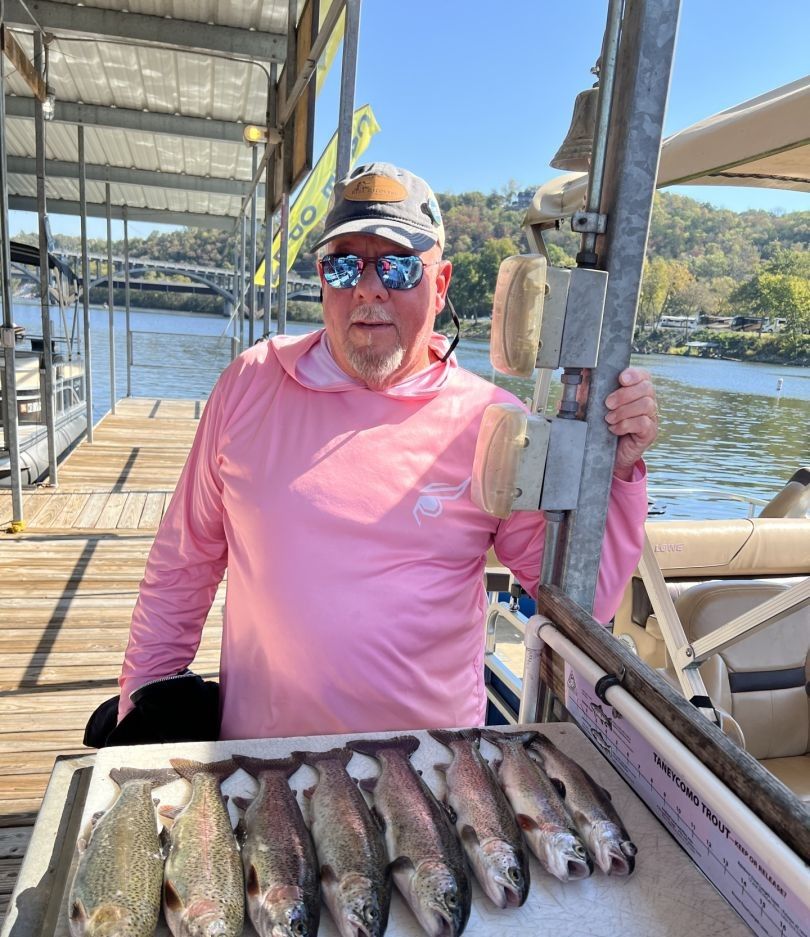 6 rainbow trout caught while fishing