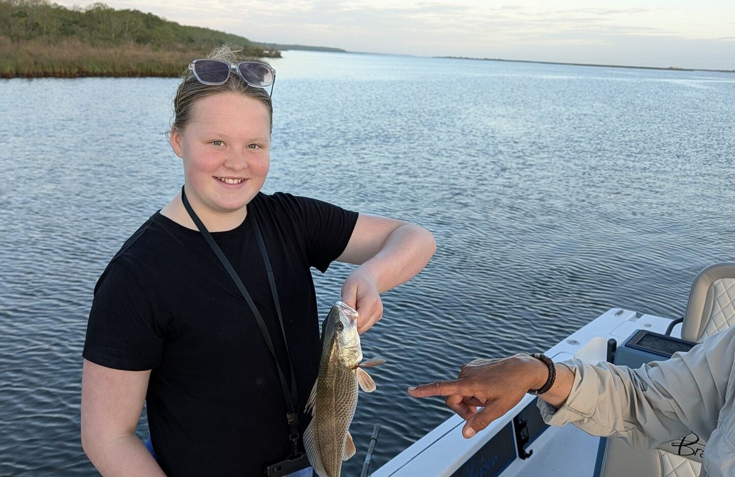 Freshly caught redfish being held on fishing boat