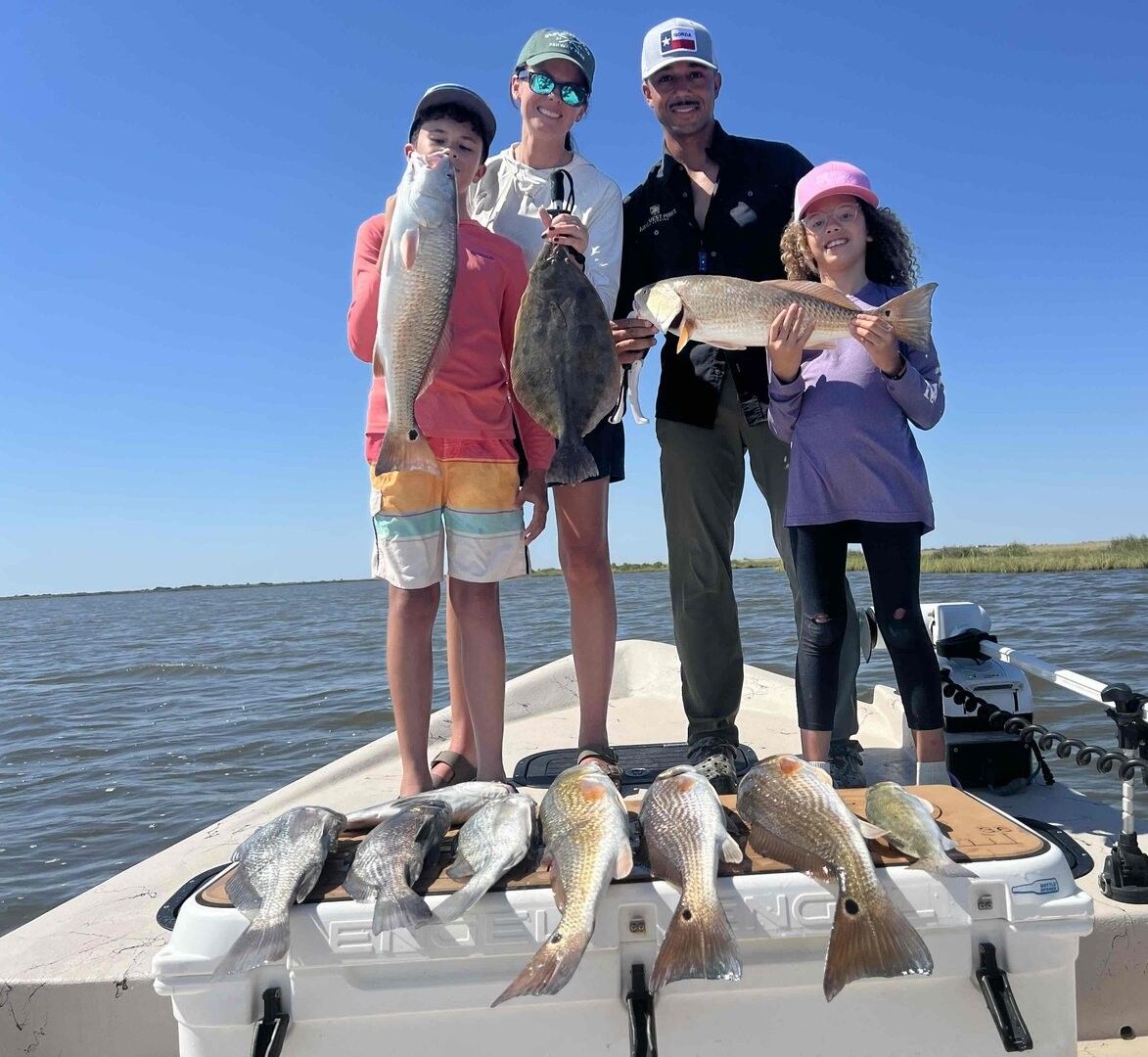 7 redfish caught while fishing