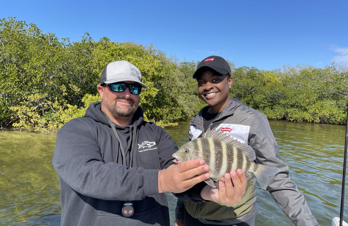 Sheepshead fish caught while fishing