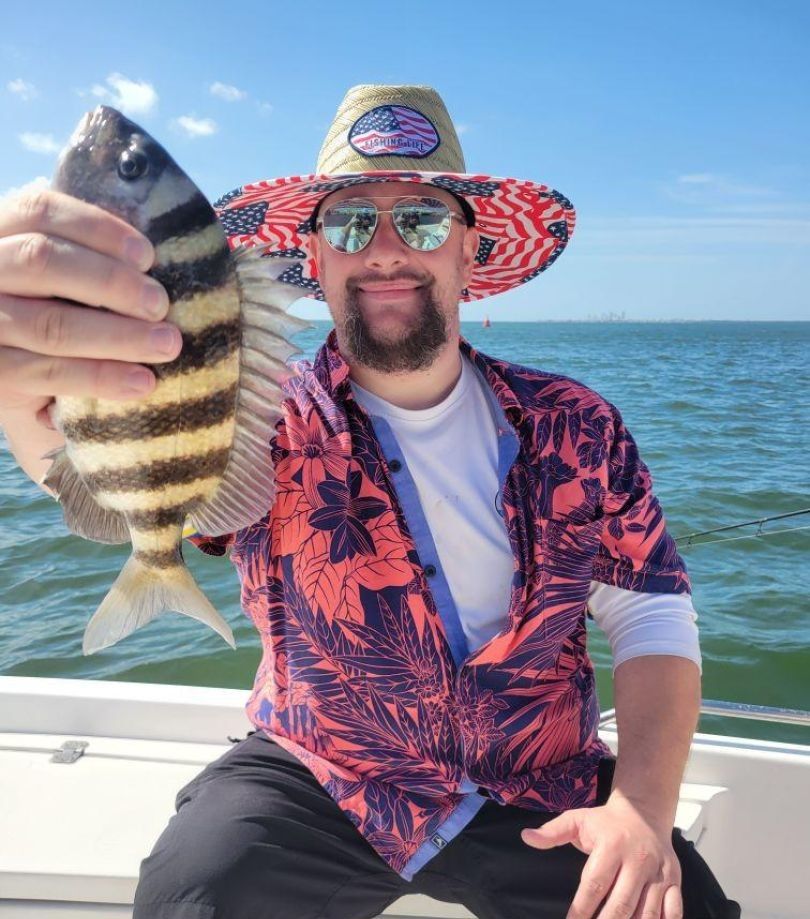 Sheepshead fish caught while fishing