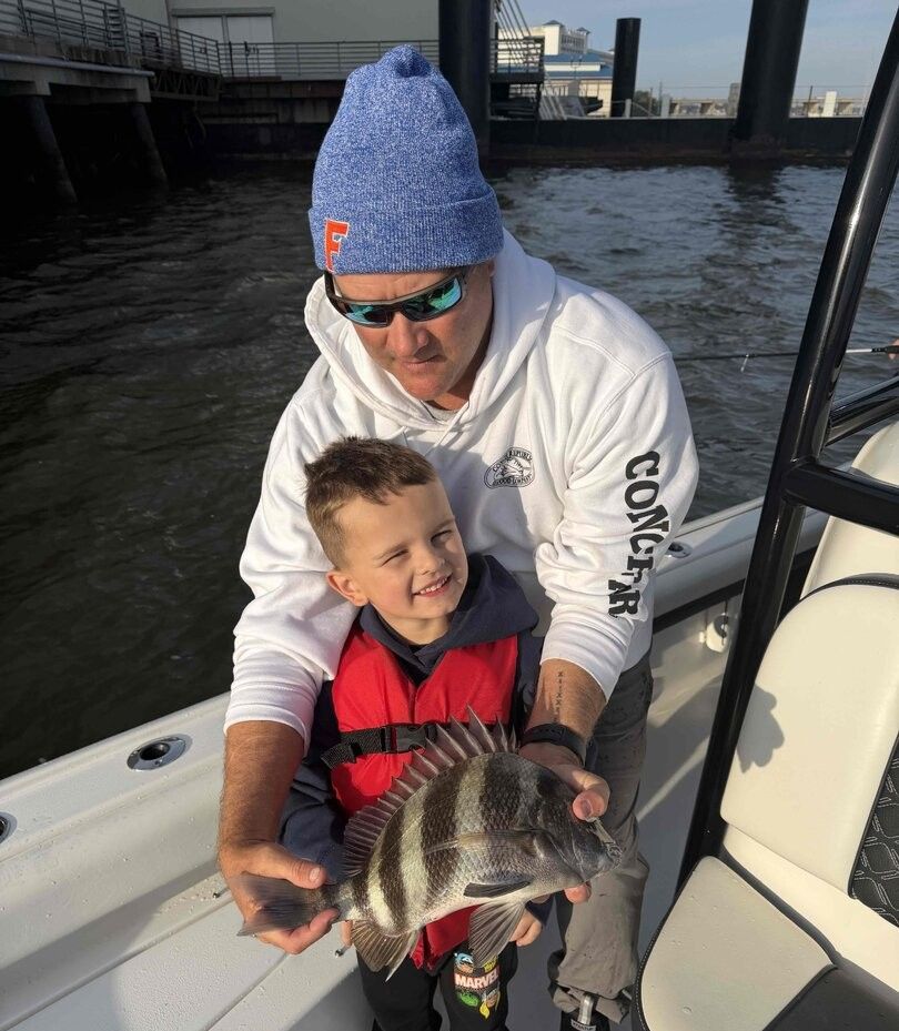 Sheepshead fish caught while fishing