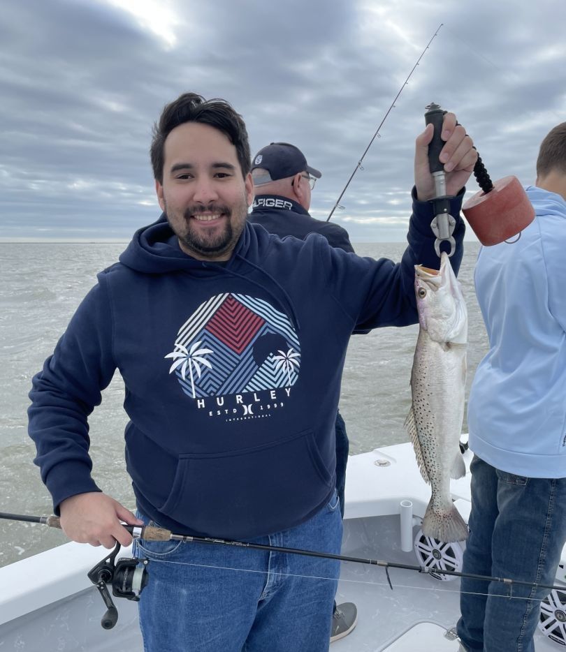 Spotted Weakfish caught by angler while fishing