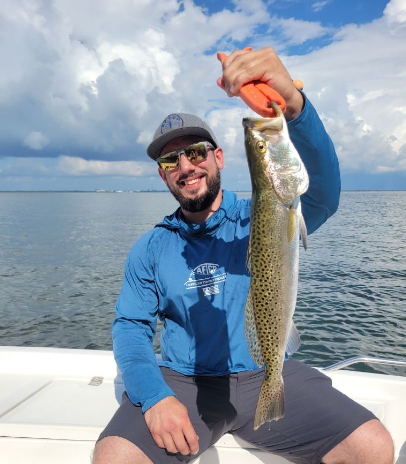 Spotted Weakfish caught while fishing at an unknown location