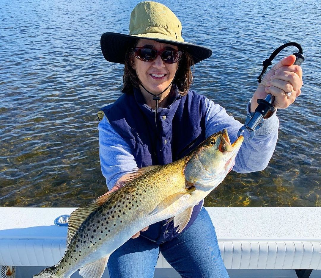 Spotted Weakfish caught during fishing