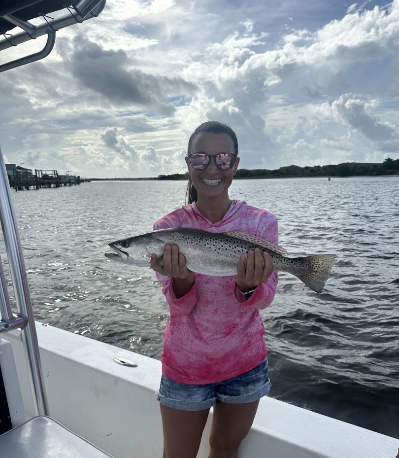 Spotted weakfish caught while fishing