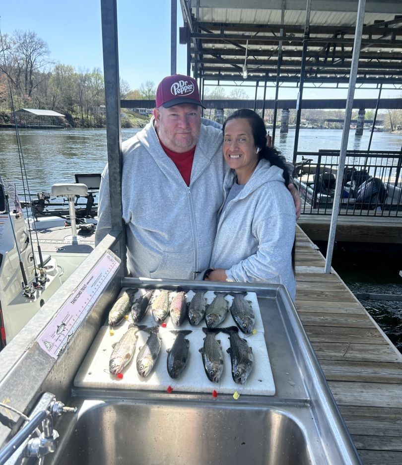 Two anglers enjoying a fishing outing