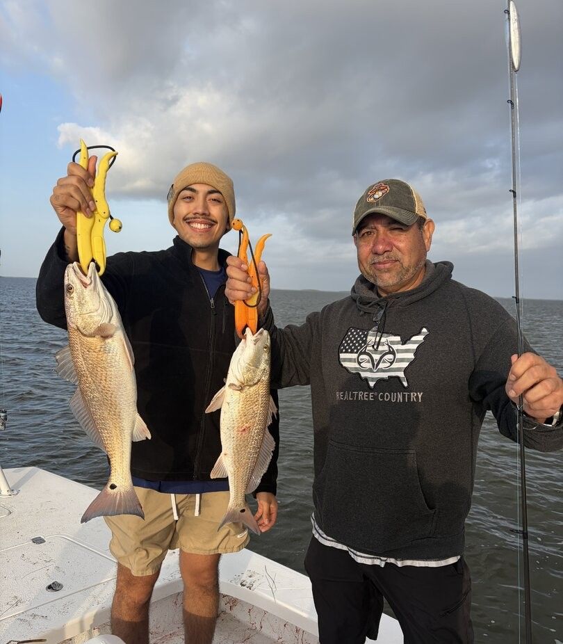 Two redfish caught while fishing